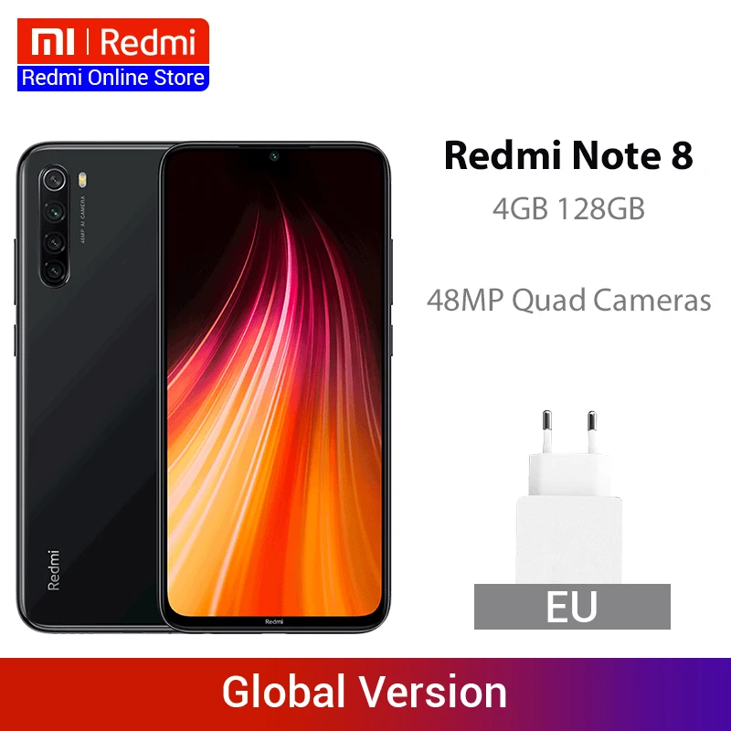 Xiaomi Redmi Note 8 смартфон с четырёхъядерным процессором Snapdragon 665 ОЗУ 4 Гб ПЗУ 128 ГБ 4000
