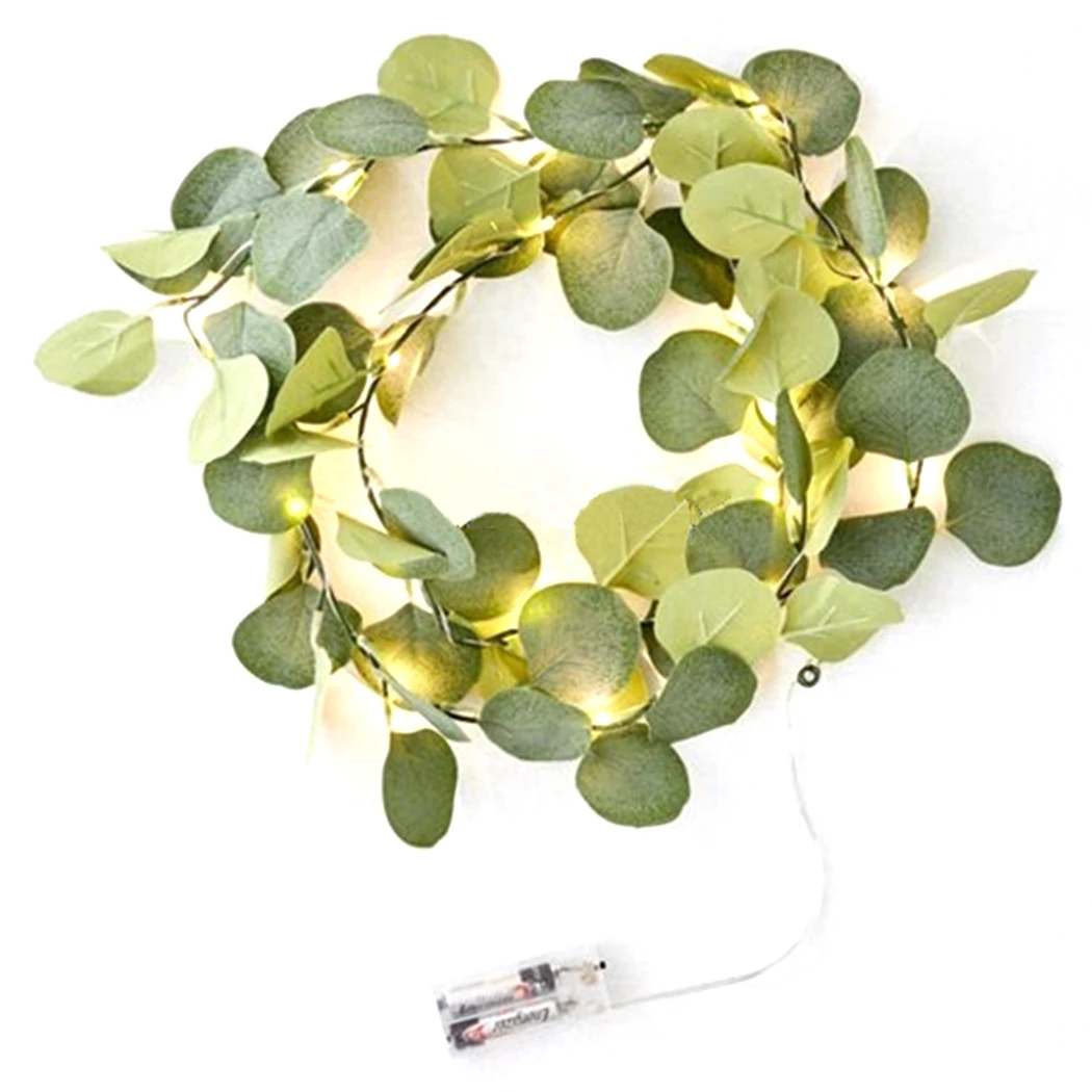 Гирлянда из искусственных листьев эвкалипта светодиодная гирлянда сказочные