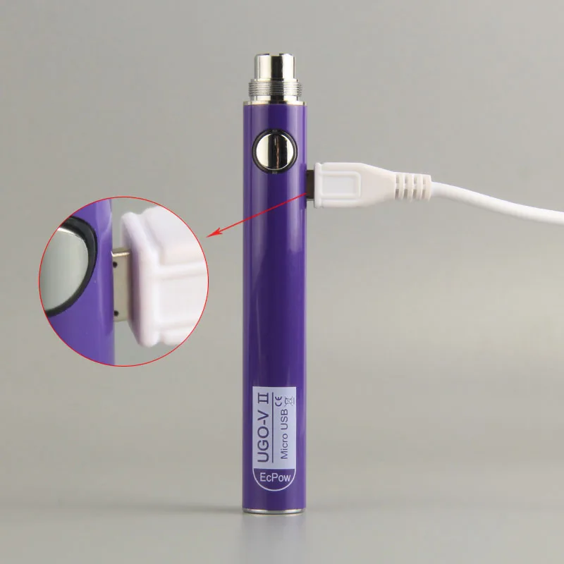 1 шт. подлинный UGO-V II 2 электронная сигарета vaporizador 650/900mah evod vaper электронная сигарета 510 нить для mt3 ego ce4 ecigs - Цвет: Фиолетовый