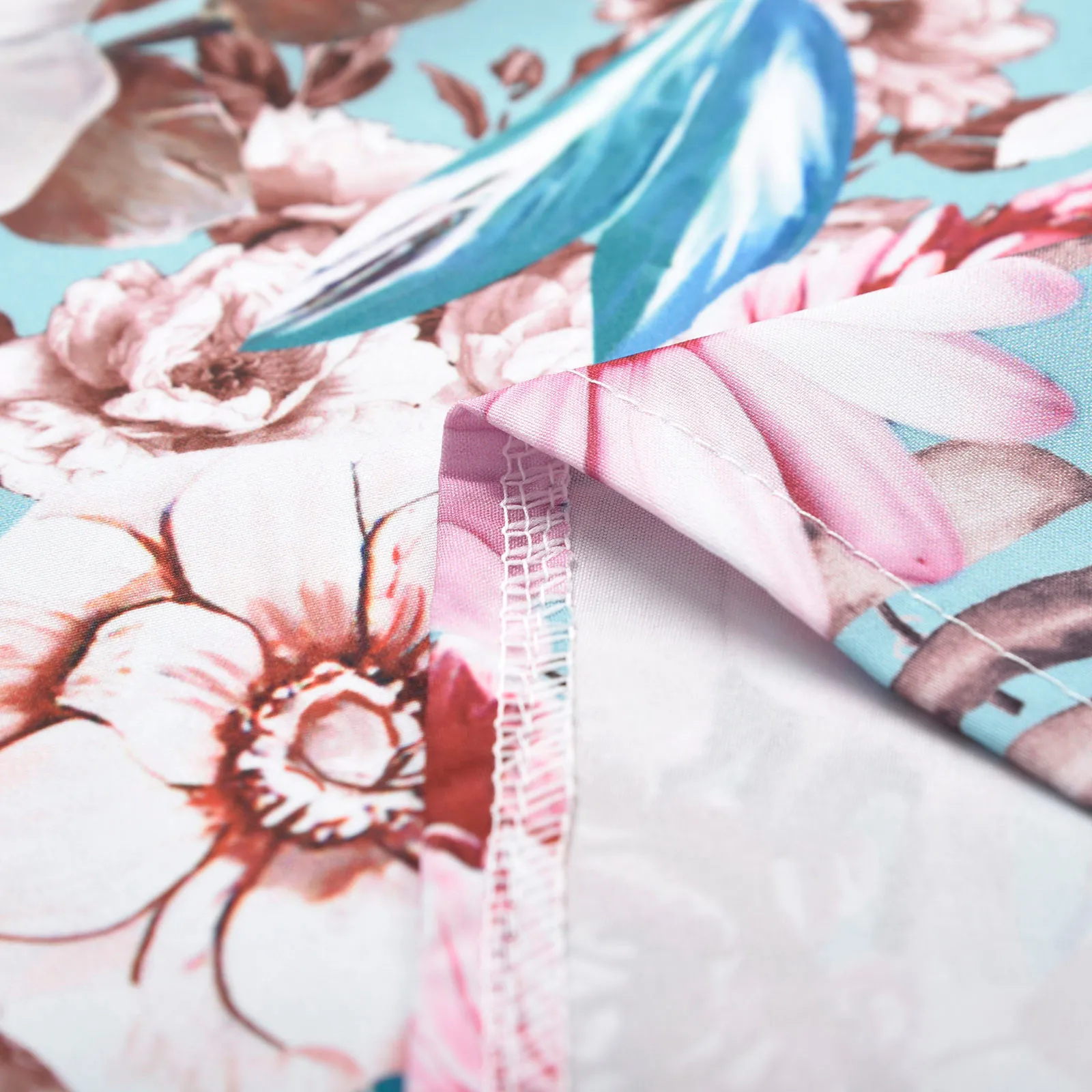 

Summer ladies fashion robe femme tV-neck bohemian print beach holiday dress short sleeve belt boutique long dress F4