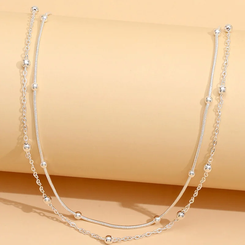 

2021 Jewelry Elegant Temperament Double Layer Necklace for Women Gift
