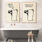 Картина на холсте, с цитатами, забавный ролик от туалетной бумаги год, изменение рулона бумаги, современный винтажный декор для ванной комнаты