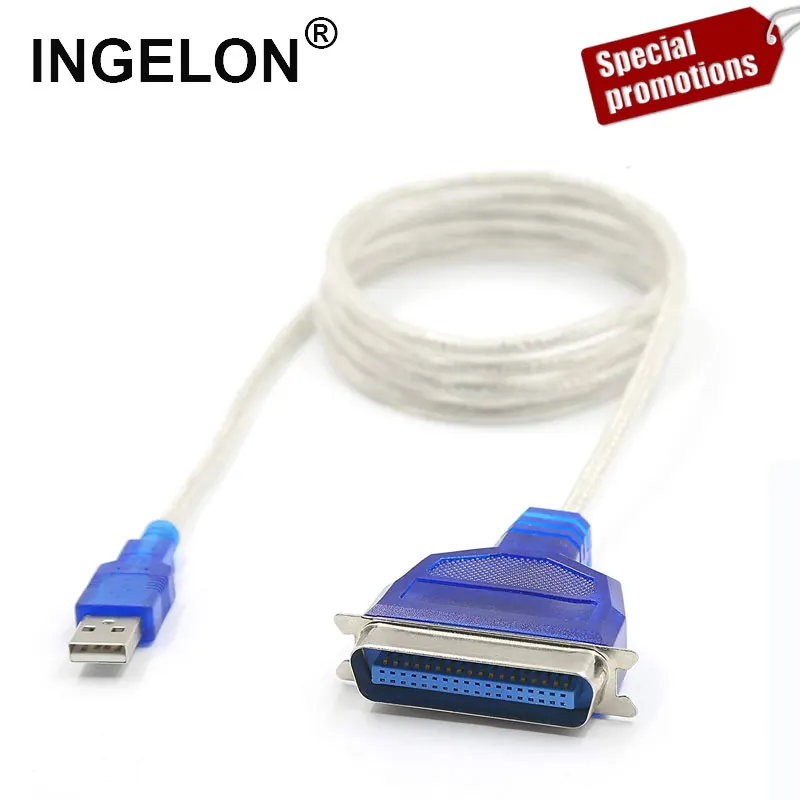 Кабель преобразователь LPT с USB на DB36 портом мама для параллельного принтера