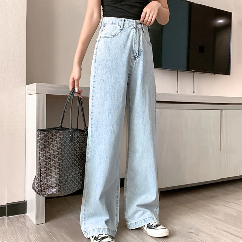 

NEW Woman Jeans High Waist Clothes Wide Leg Denim Clothing Blue Streetwear Vintage Quality Fashion Harajuku Straight Pants