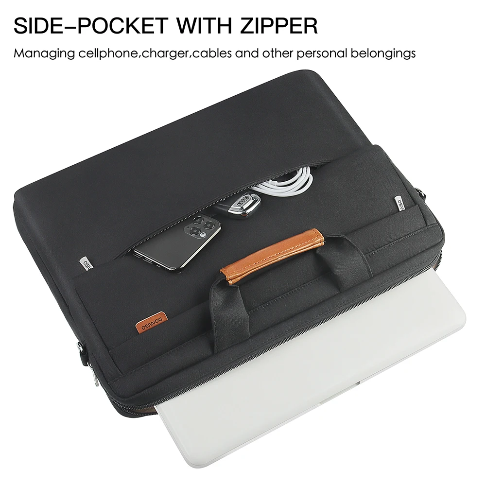 14 15.6 17 Inch Shockproof Laptop Sleeve Business Briefcase Waterproof Messenger Shoulder Bag for Notebooks Black | Компьютеры и офис