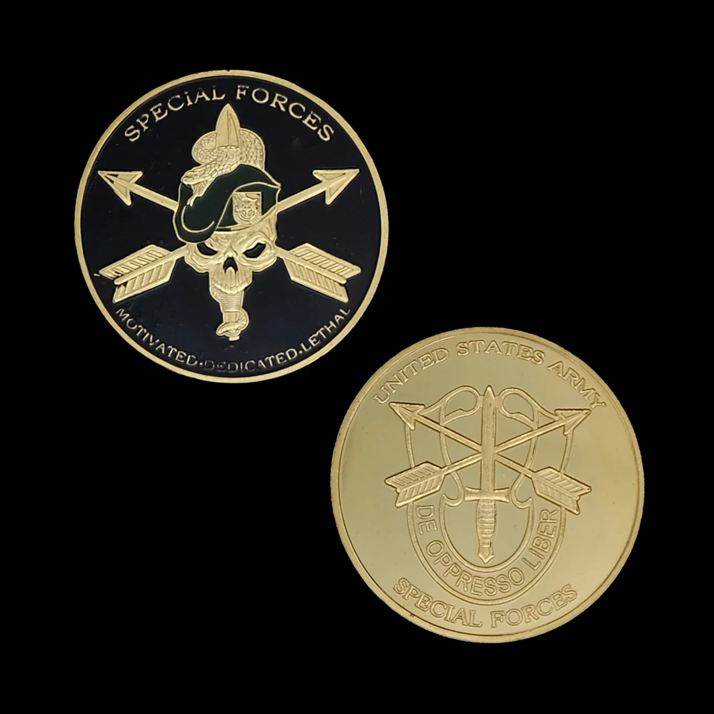 Армии США спецназ Монетка зеленые береты Liberty свободу Золотая монета