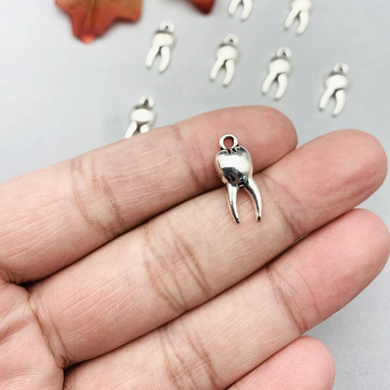 

10Pcs Antique Silver Color Zombie Teeth Alloy Charms Pendant For DIY Jewelry Making Accessorie Earring Necklace Handmade Making