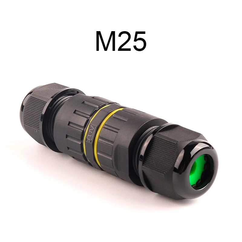 

IP68 Waterproof Connector M25 40A/400V 2/3/4/5Pin Electrical Terminal Adapter Power Cable Conector Junction Box for Outdoor Led