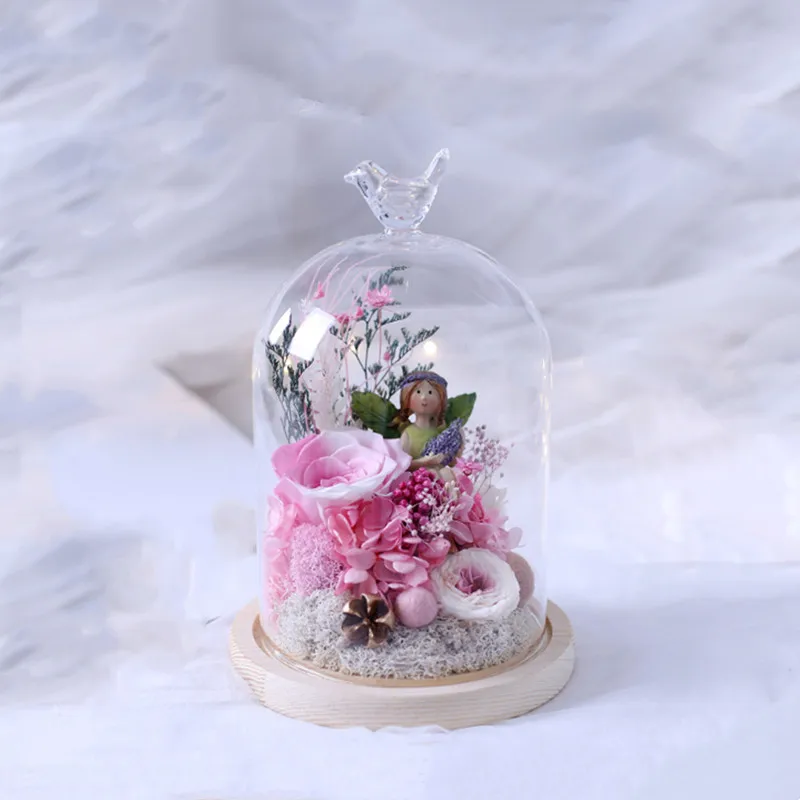 Стеклянная купольная ваза 9*11 см с разными крышками украшение для дома прозрачная