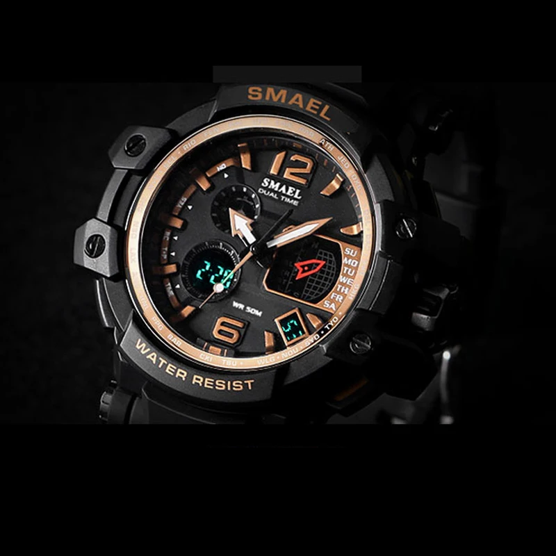 Мужские спортивные часы SMAEL S Shock белые многофункциональные кварцевые наручные