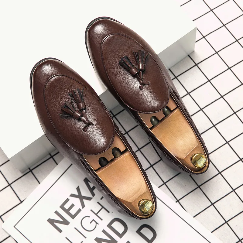 

Trending Hot Products Tassel Large Size Luxury Shoes Loafers Men Designer Men's Italian Leather Oxford Driving Moccasin Casual