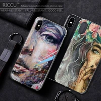 oil paint fashion female art phone case for iphone 11 12 pro max x xs xr 7 8 7plus 8plus 6s se soft silicone case cover