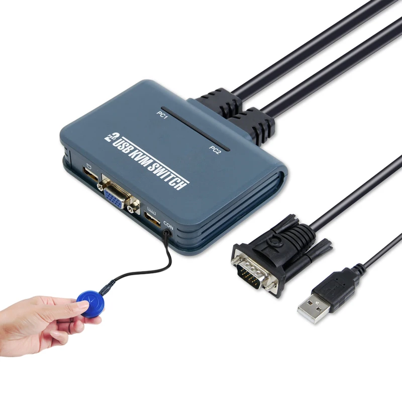 Usb KVM переключатель vga 2 порта два в один из usb Мышь Клавиатура обмен устройство линия машина один мульти-компьютерный переключатель