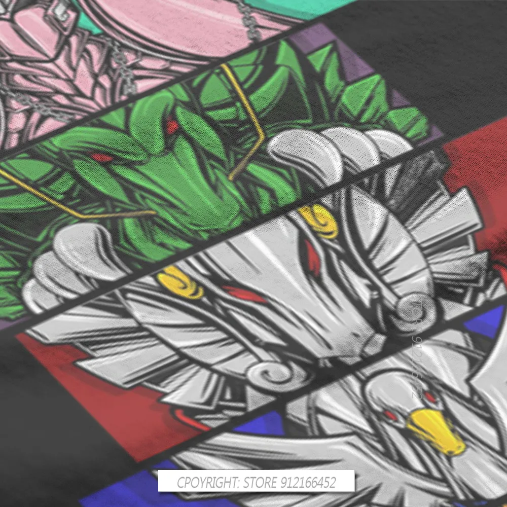 Мужская черная футболка с рисунком манги Рыцари Зодиака футболки из 100% хлопка Saint