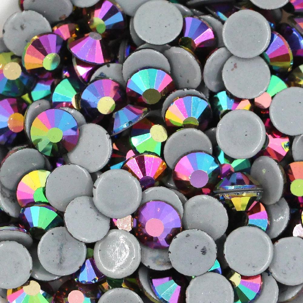 AAAAA + стразы горячей фиксации круглой формы с плоской задней частью камни