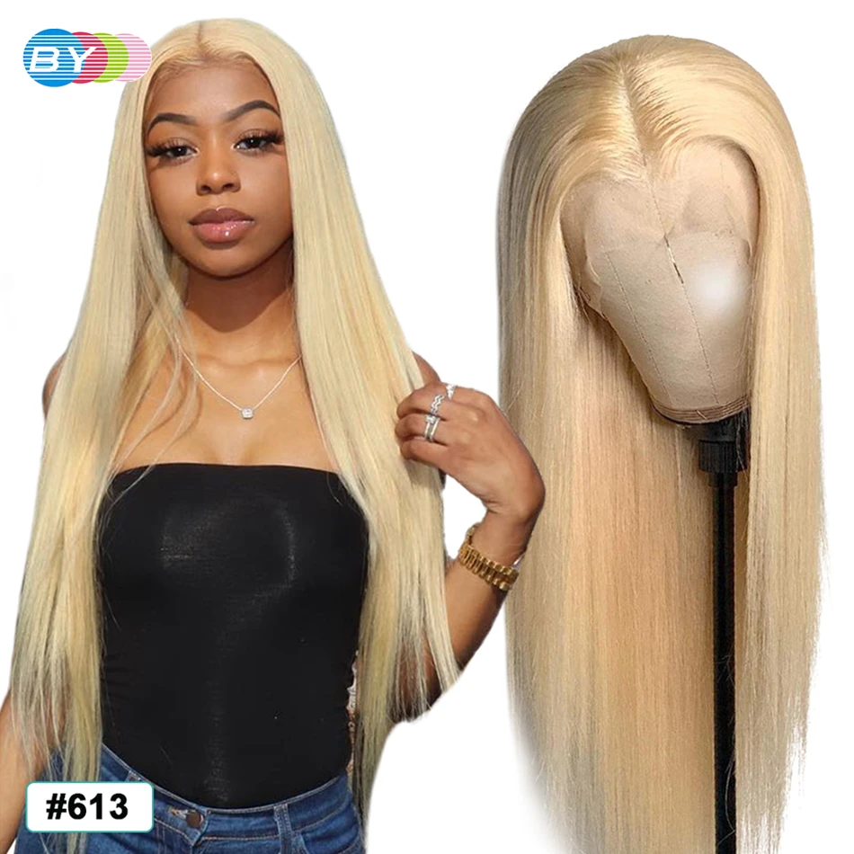 

613 Lace Front Wig 13X6 Straight Human Hair Wigs HD Transparent Blonde Lace Frontal Wig 150% Remy Hair 34 Inches 13x4 Lace Wig