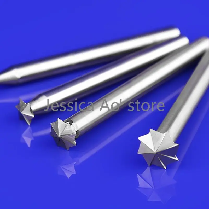 5шт 3-8мм 3мм Хвостовик Электрический Резец для Резьбы по Дереву HSS Карбидные Режущие Фрезы в Форме Пятиконечной Звезды - Инструменты для Выдолбления и Маркировки на Дереве По Контуру