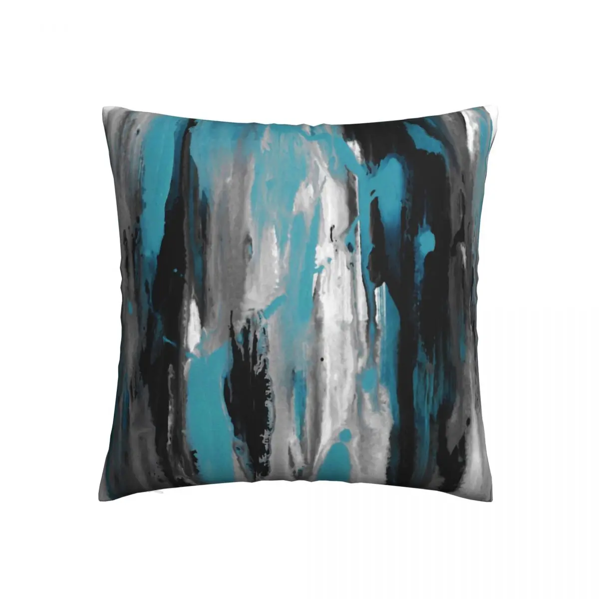 Темно серый черный и белый абстрактный квадратный чехол для подушки