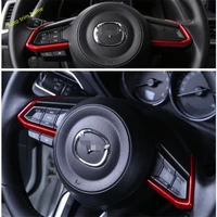 lapetus interior refit steering wheel frame stripes cover trim for mazda cx 9 cx9 2017 2020 matte red carbon fiber look
