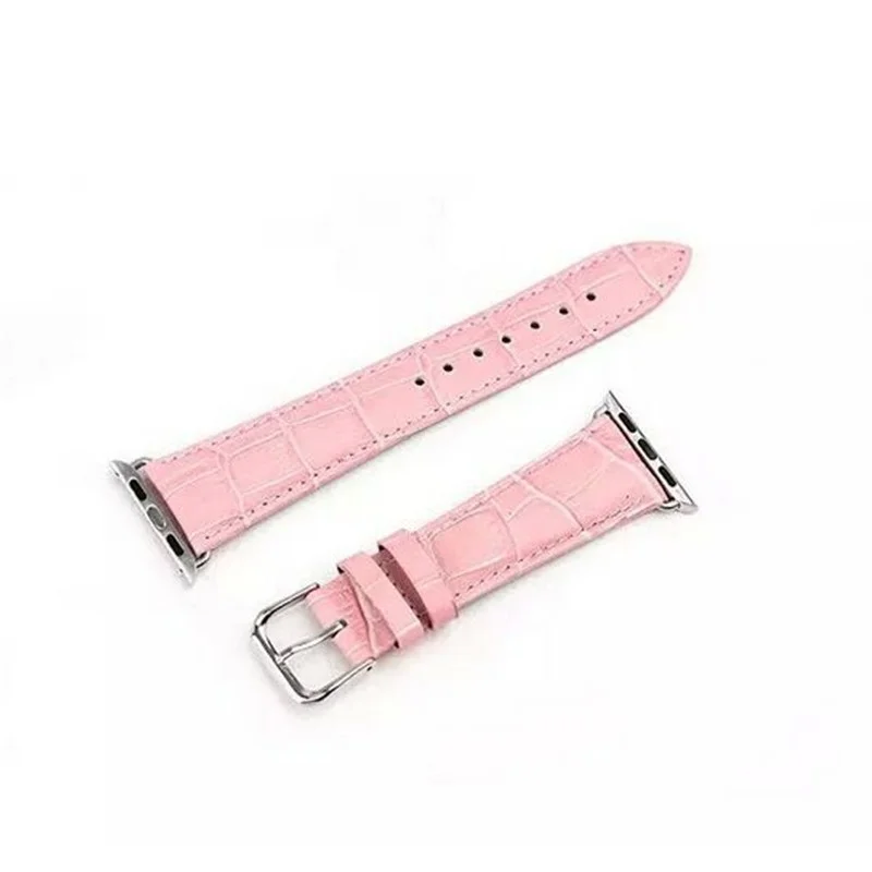 Pink Ремешок для часов, качественный ремешок из натуральной коровьей кожи для часов, ремешок для apple Watch серии 1, 2, 3, ремешок 38 мм/42 мм, ремешок для apple Watch 4 - Цвет ремешка: Pink