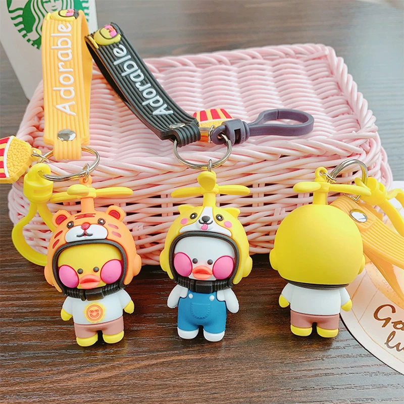 Мультяшный шлем брелок утка Милая Автомобильная подвеска креативная женская