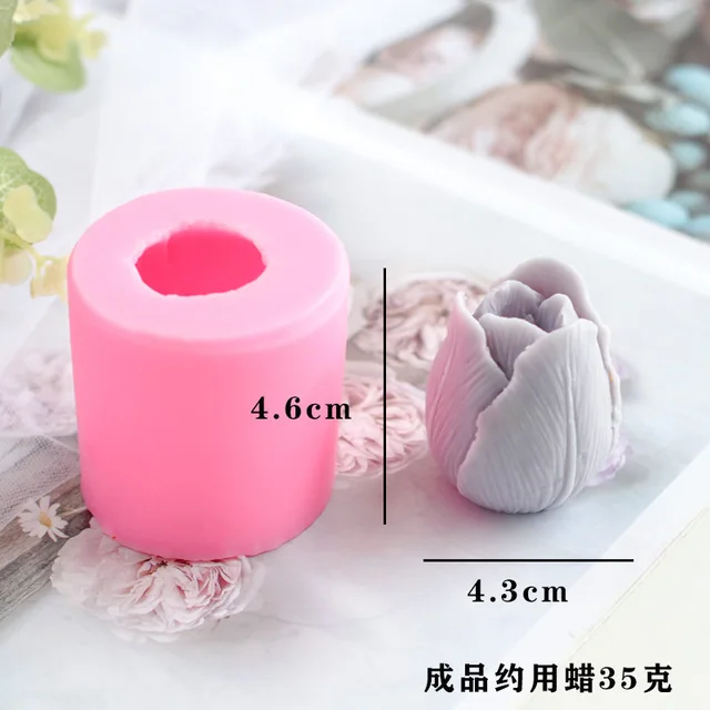

1pc 3D Tulip Candle Mold Handmade DIY Flower Soap Silicone Mold Chocolate Cake Mold Silicone Mold Soap Forms Soap Making Supplie