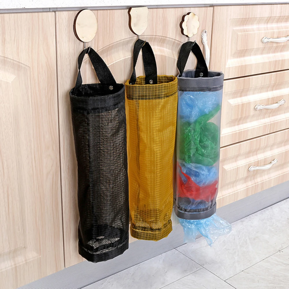 

Kitchen Grocery Bag Holder Wall Mount Organizers Plastic Storage Dispenser Home