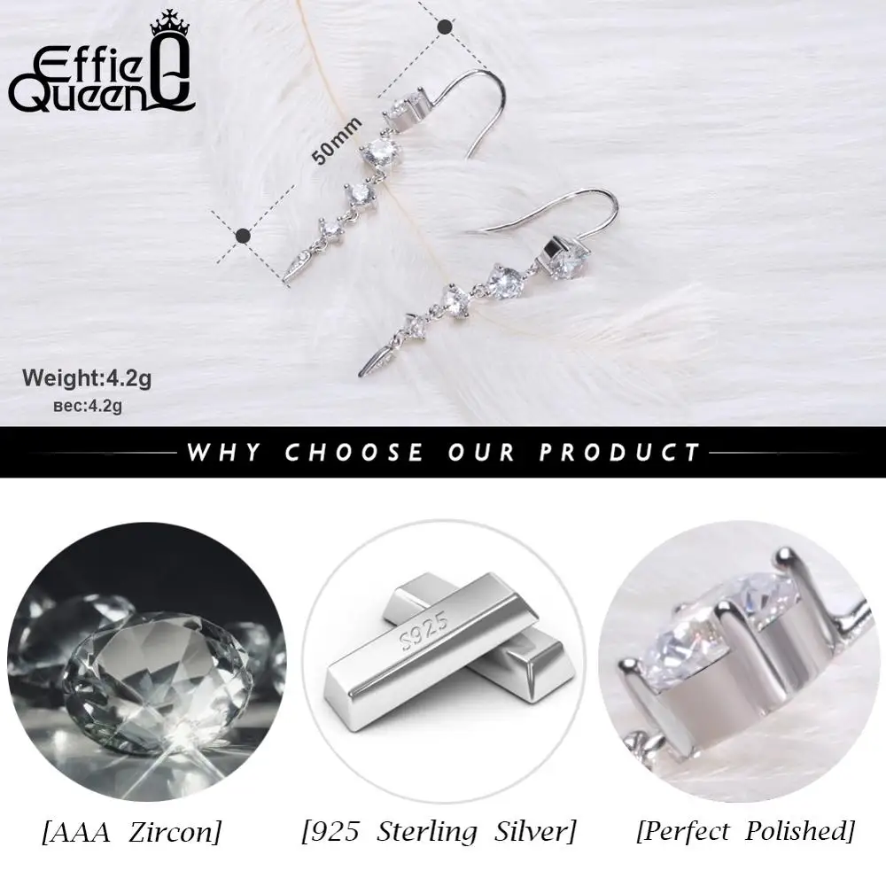 Женские серьги подвески из серебра 925 пробы с фианитом|Серьги-подвески| |