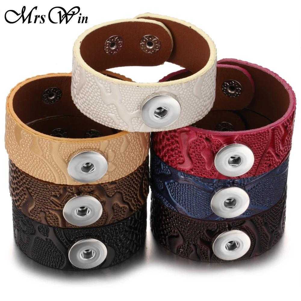 Кожаный браслет в стиле ретро из плетеной кожи 18 цветов ручной работы с кнопками