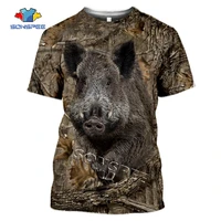 sonspee hunting wild pig boar deer mens t shirt casual hip hop short sleeve camouflage animal 3d print men women tees shirts