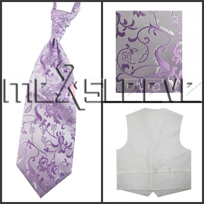 free shipping man's flower tailored tuxedo waistcoat set(vest+ascot tie+handkerchief