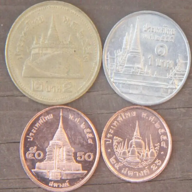 Набор из 4 шт. монеты Таиланда в буддистском стиле Азия 100% оригинальная памятная