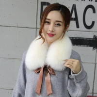 2022 new autumn winter bow fashion real fox fur scarf femme fox fur collar neck warmer scarves for women