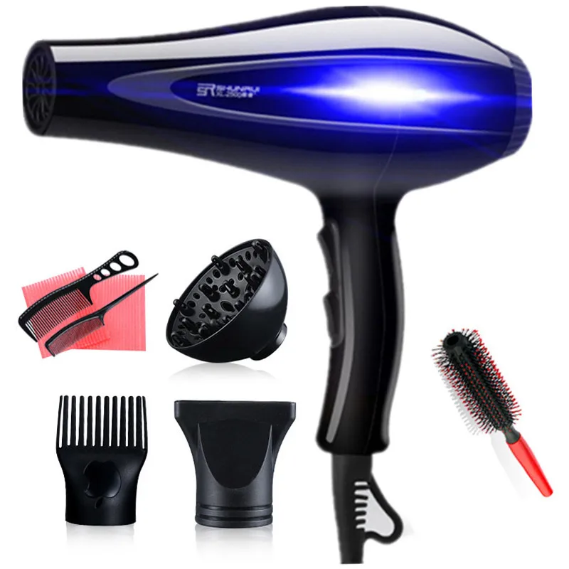 

220V Hair Dryer Blow Air Nozzles Comb Brush Hot and Cold Air Dryer Diffuser Household Hairdryer Salon Blower Hair Styling 43D