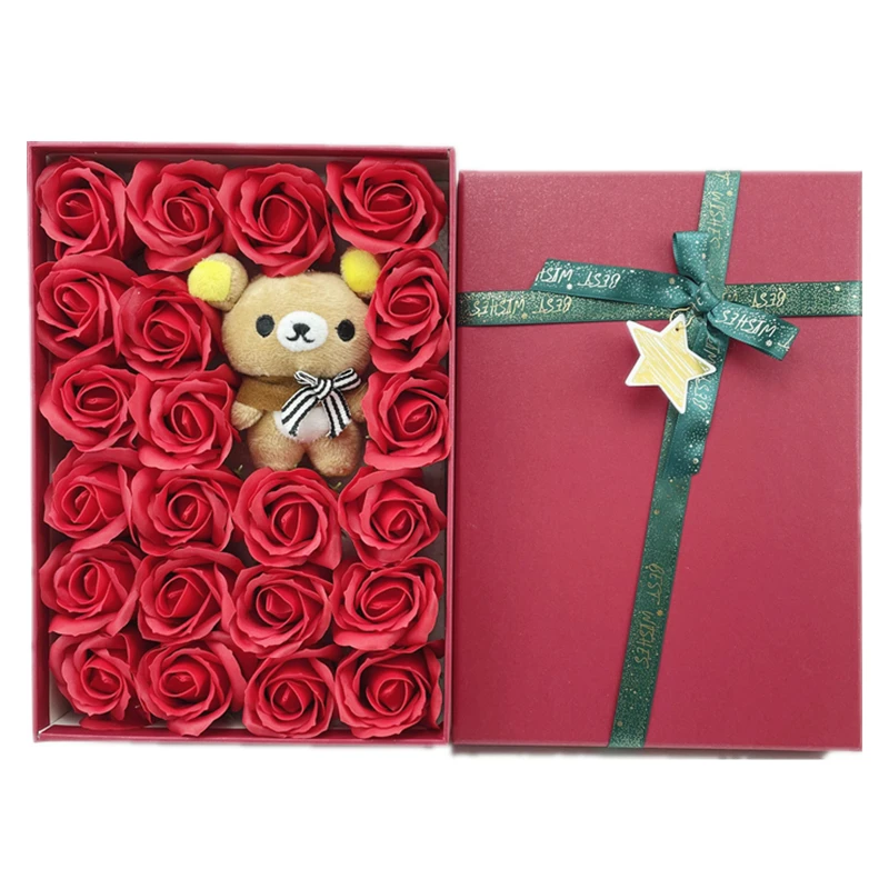 

Artificial Flowers Rose Soap Flower Gift Box Home Decoration Creative Valentine Graduation Birthday Gift