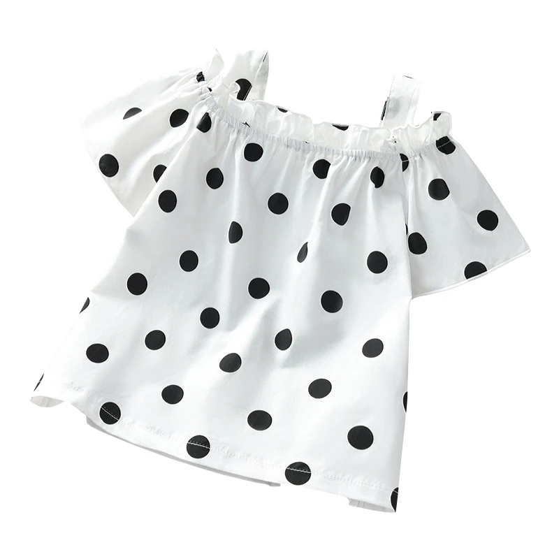 Летние футболки с открытыми плечами для маленьких девочек одежда принцессы