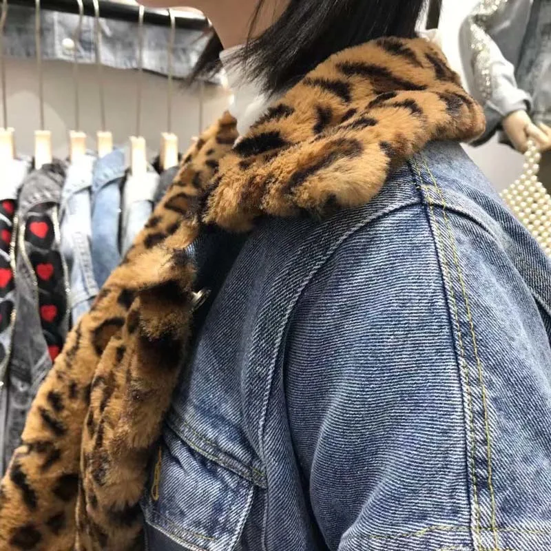 Зимняя женская куртка 2019 Женская парка с леопардовым принтом из искусственного