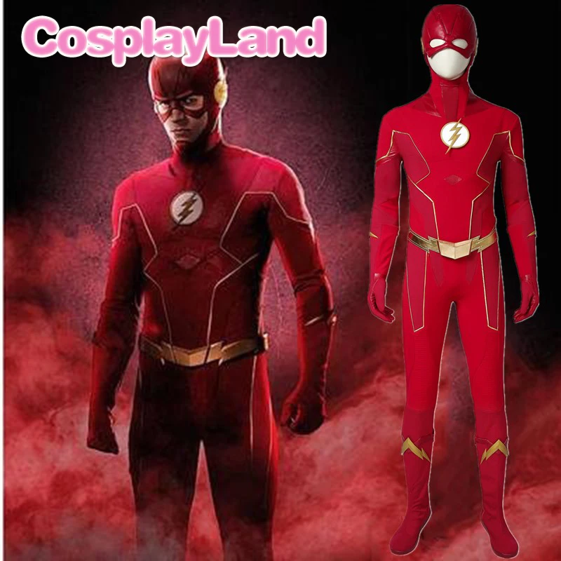 Флэш сезон 6 костюм Бэрри Аллена Косплэй наряд комбинезон Flash Хэллоуин