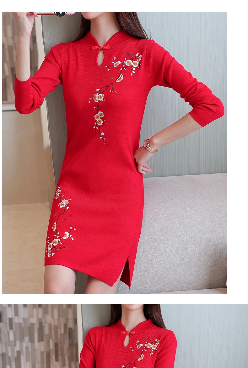 Распродажа, Vestido Qipao, современный китайский стиль, улучшенное платье чонсам, длинное платье подружки невесты, Элегантное повседневное платье с рукавами для молодых девушек