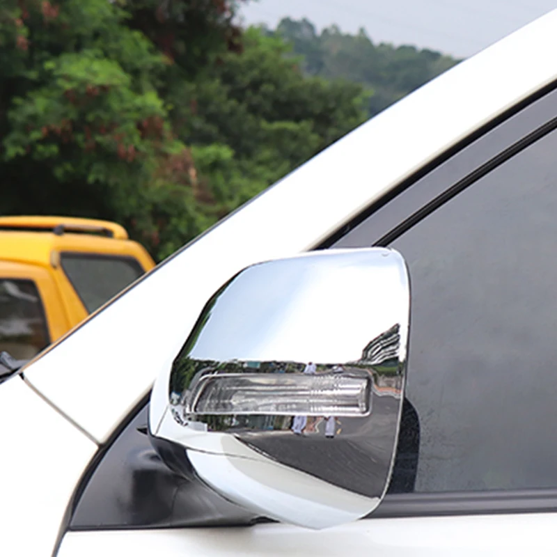 

For Toyota Prado 2018 FJ150 car rear view mirror cover, silver carbon fiber rear view mirror cover