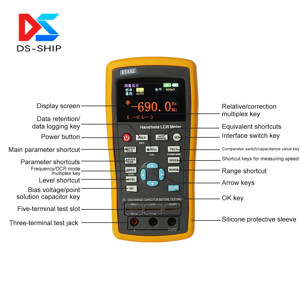 Многофункциональный измеритель сопротивления Тестер Ручной LCR Цифровой моста