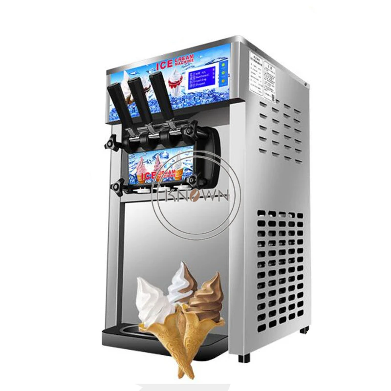 Новое поступление мини аппарат для продажи мягкого мороженого 3 вкуса 1200 Вт