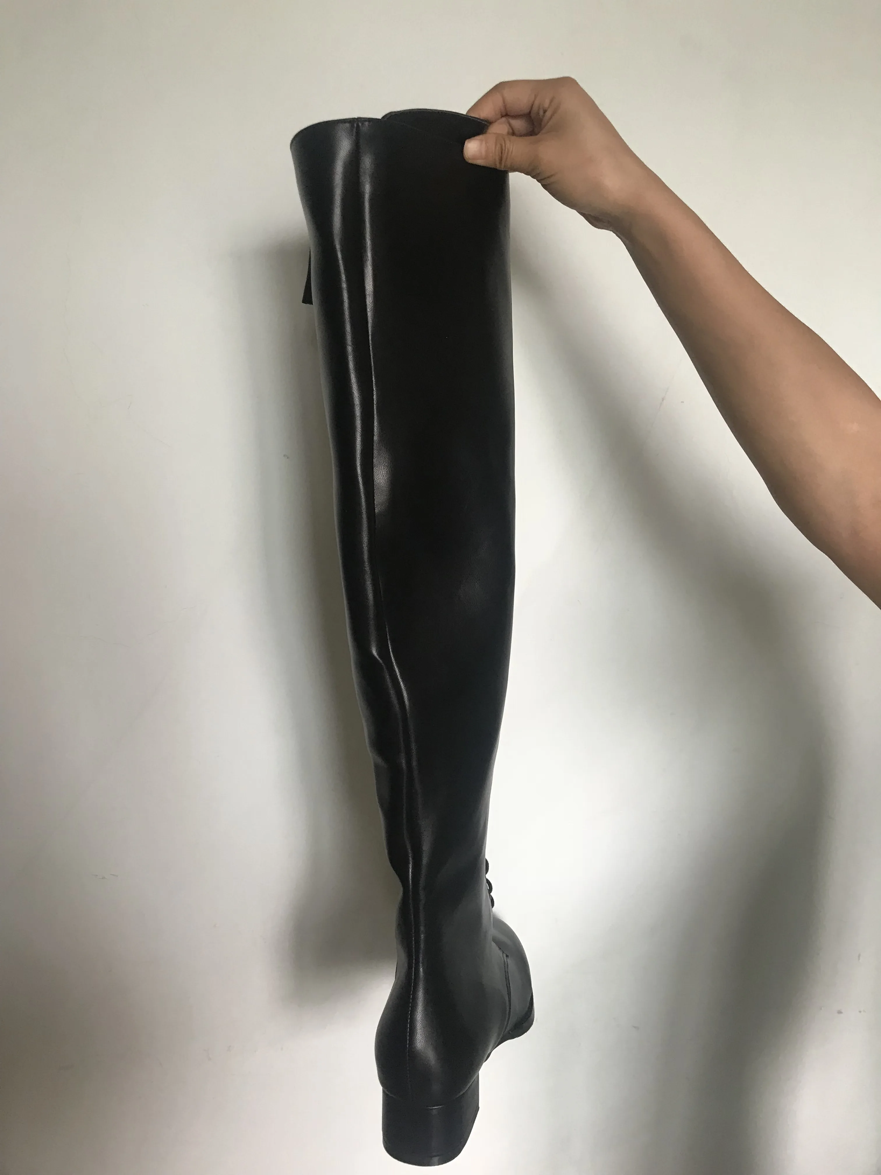 Женские Зимние ботфорты на низком каблуке с круглым носком|Ботфорты| |