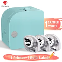phomemo printer transfer thermal printing with 4 rolls white label tapes mini impresora label maker using organization