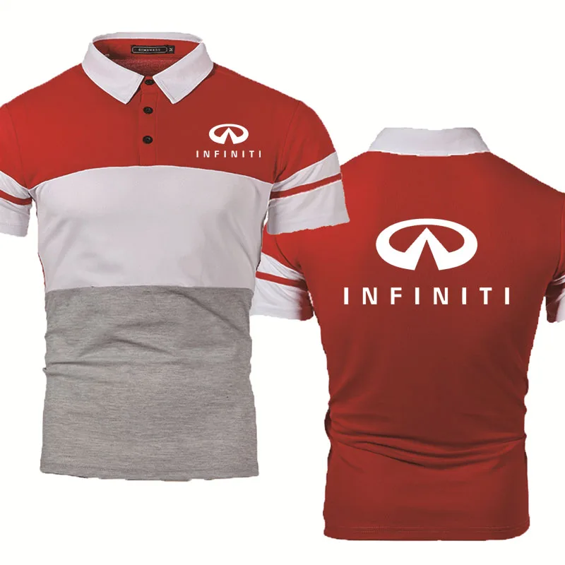 

Новая летняя мужская рубашка-поло INFINITI с принтом логотипа автомобиля, высококачественные хлопковые повседневные мужские топы с воротником...