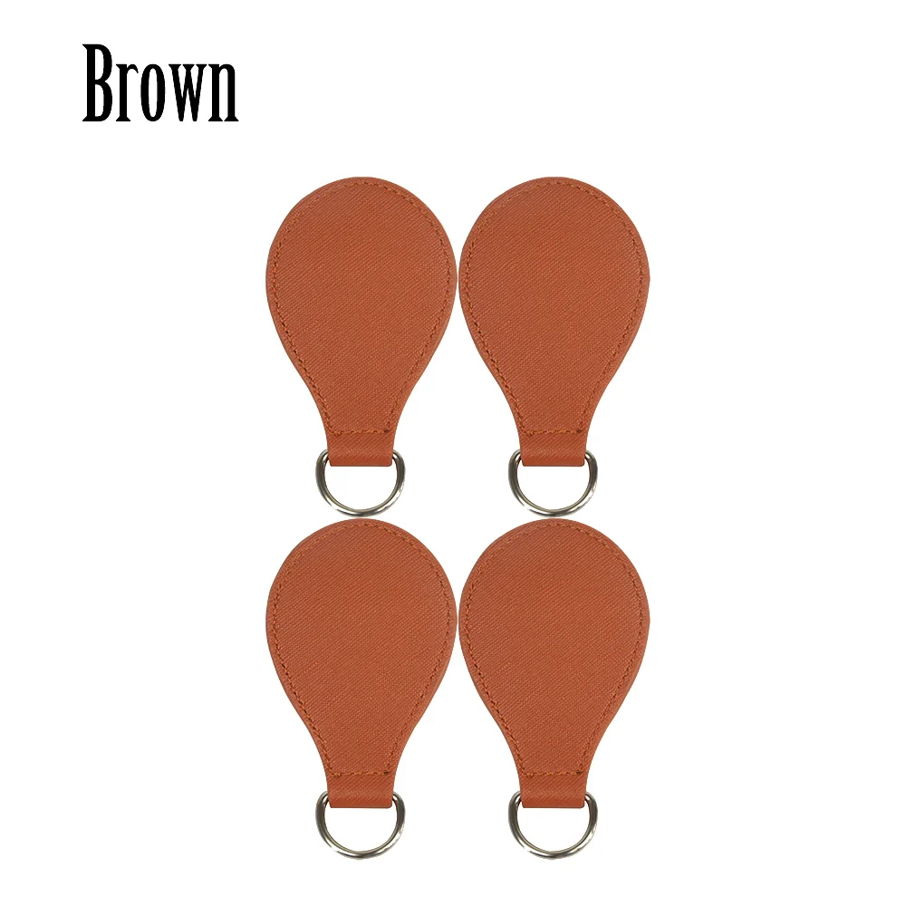 brown Tanqu 2 пары 4 шт. ПУ капля для O сумка Obasket падение конец ручки крепления DIY женская сумка - Цвет: brown