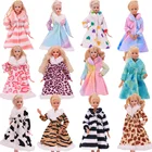 Одежда для Барби, разноцветная мягкая меховая куртка с длинным рукавом, зимнее теплое платье для Барби 30 см, аксессуары для кукол, игрушки для детей, 1 комплект