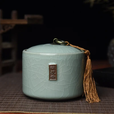 Герметичные чайные банки Longquan Celadon, упаковка для чая, портативная Чайная Коробка для путешествий, чайная банка, чайная баночка, резервуар для хранения - Цвет: Золотой
