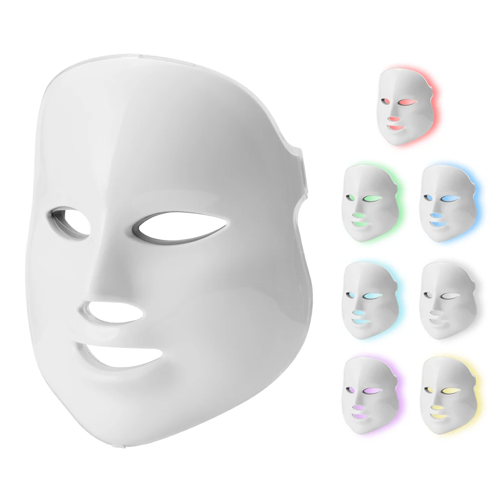 Косметическая светодиодная маска для лица аппарат Photon светильник 7 цветов