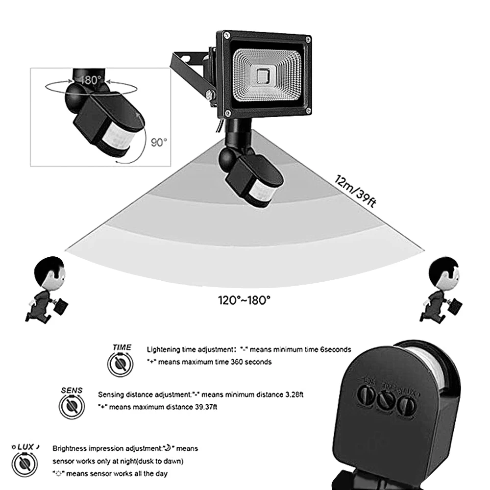 

PIR Motion Sensor LED Floodlight Outdoor Lighting 10W Waterproof LED Spotlight For Garden Wall Street Flood Light new